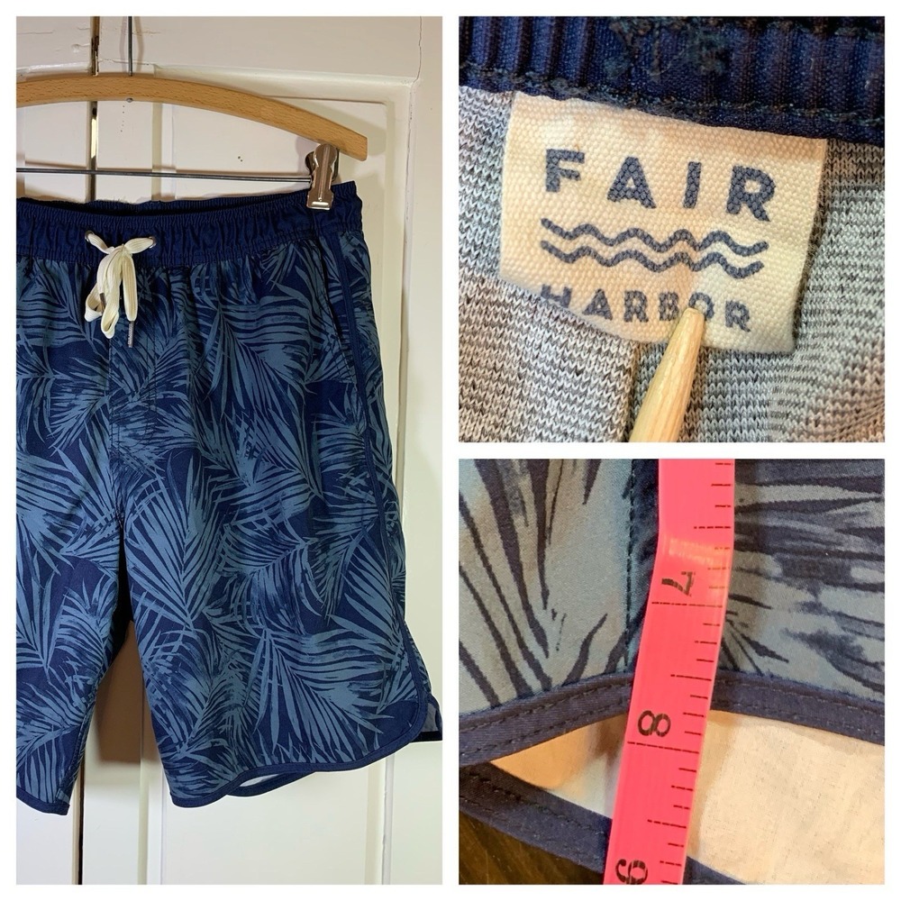 Fair Harbor Performance Shorts Mens Medium Floral Lined Beachy Boat Quick Dry